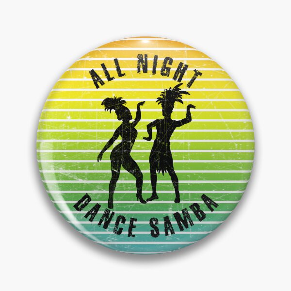 Item preview, Black silhouette of a couple dancing samba against a background of colorful stripes designed and sold by HarridanCreates.