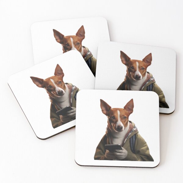 Item preview, Basenji and phone designed and sold by Sagitto.