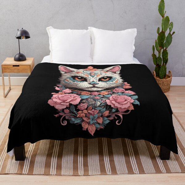 Item preview, Sugar Skull Dia De Los Muertos Cat Lady designed and sold by LuminOrb.