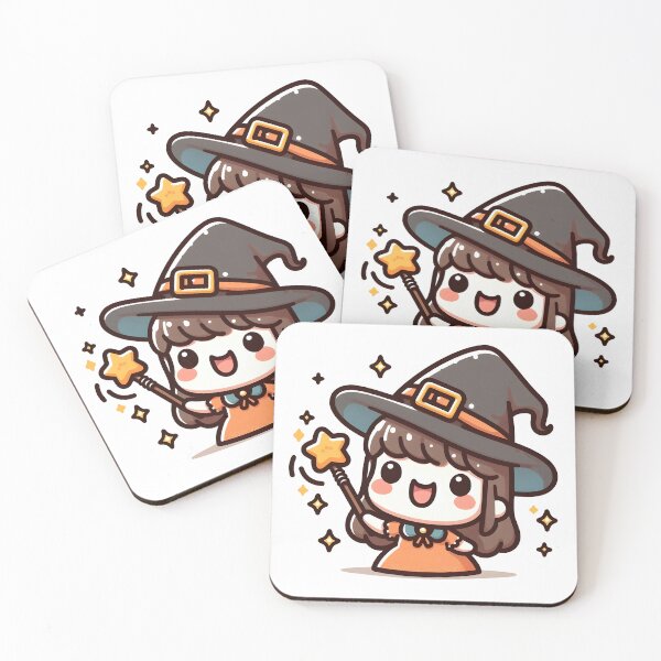 Item preview, Kawaii Smiling Witch With A Magical Wand designed and sold by CanvasCutie.