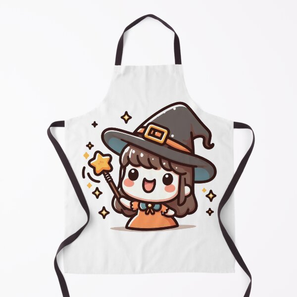 Item preview, Kawaii Smiling Witch With A Magical Wand designed and sold by CanvasCutie.