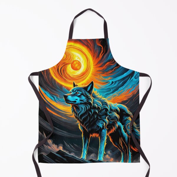 Item preview, Wolf Against Swirling Sun, Ai Generated Art  designed and sold by ACC .