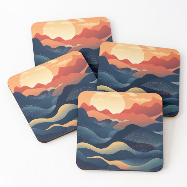 Item preview, Colorful Sunset Mountains designed and sold by NicolasGlowArt.
