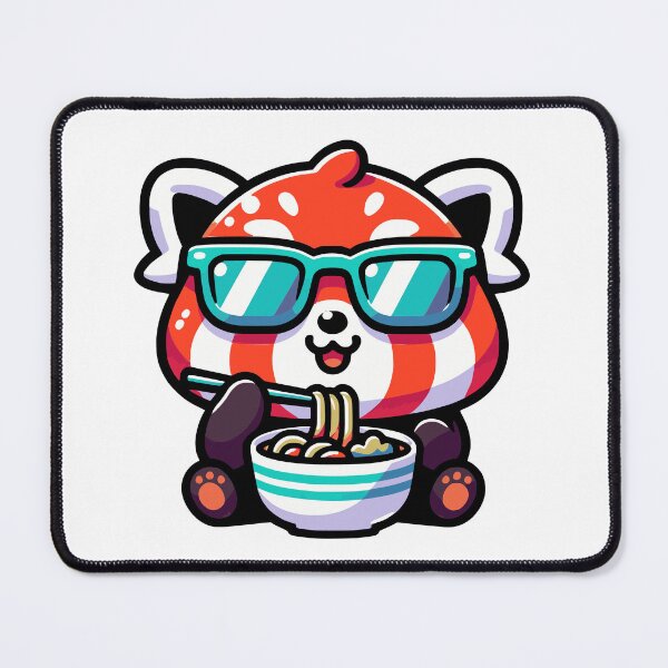 Item preview, Red Panda Eating Ramen designed and sold by PeelZinc.