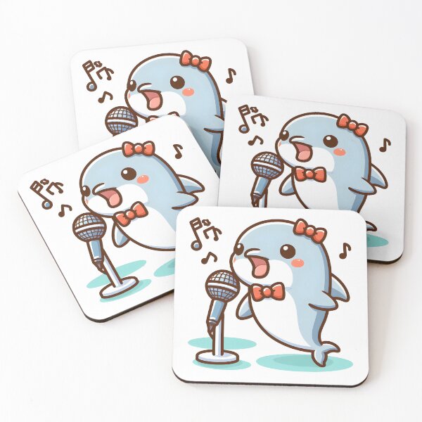Item preview, Kawaii Dolphin With A Microphone And A Bowtie Singing Karaoke designed and sold by CanvasCutie.
