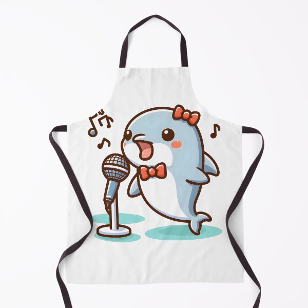 Item preview, Kawaii Dolphin With A Microphone And A Bowtie Singing Karaoke designed and sold by CanvasCutie.