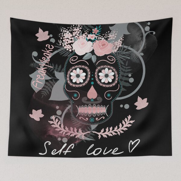 Item preview, FANTASY SKULL ON BLACK BACKGROUND designed and sold by inarausch2023.
