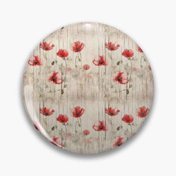 Item preview, Red Poppies Farm House Cottage Core Spring Pattern designed and sold by LouieVanille.