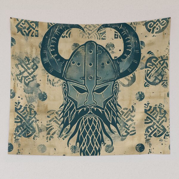 Item preview, Blue Viking Head designed and sold by dcrc.