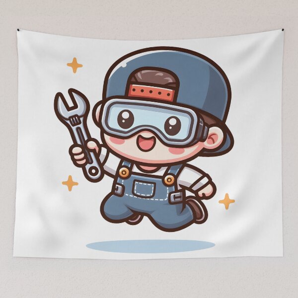 Item preview, Kawaii Mechanic: Wearing Safety Goggles designed and sold by CanvasCutie.