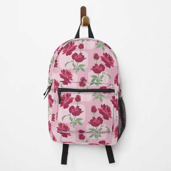 Item preview, Illustration of red roses on dusty pink background - seamless pattern designed and sold by Vanessa Bentley.