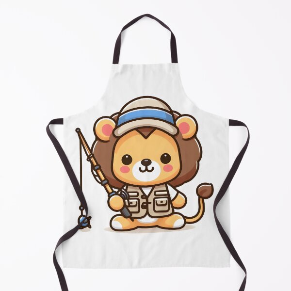 Item preview, Kawaii Lion With Fishing Vest Fishing designed and sold by CanvasCutie.