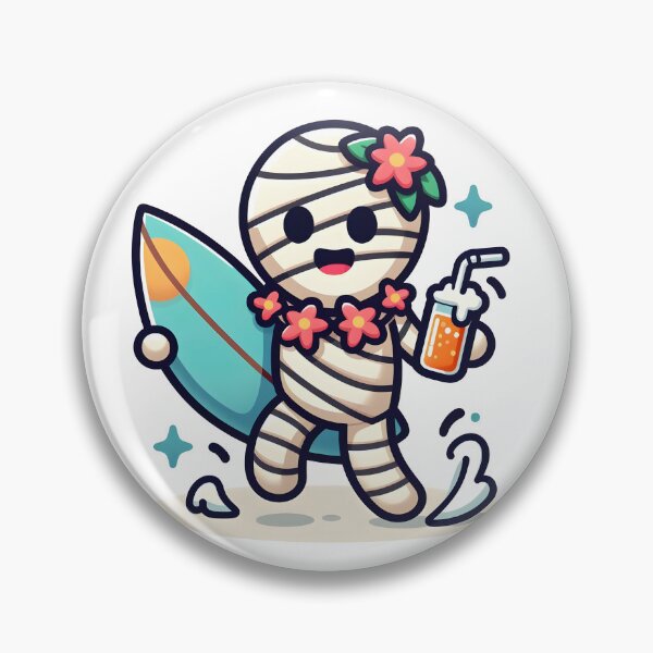 Item preview, Kawaii Surfing Mummy designed and sold by CanvasCutie.
