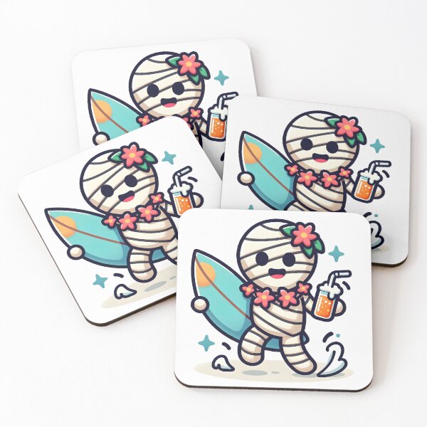 Item preview, Kawaii Surfing Mummy designed and sold by CanvasCutie.
