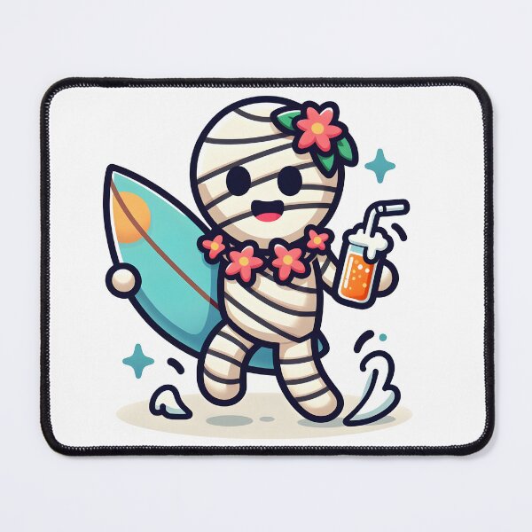 Item preview, Kawaii Surfing Mummy designed and sold by CanvasCutie.