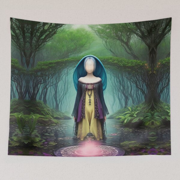Item preview, Surreal Faceless Girl At The Lake designed and sold by MadnessEnvelope.