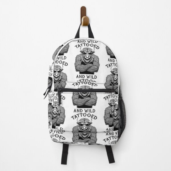 Item preview, Tattooed And Wild Funny Inked Bison Animal Tattoo Lover designed and sold by GrandeDuc.