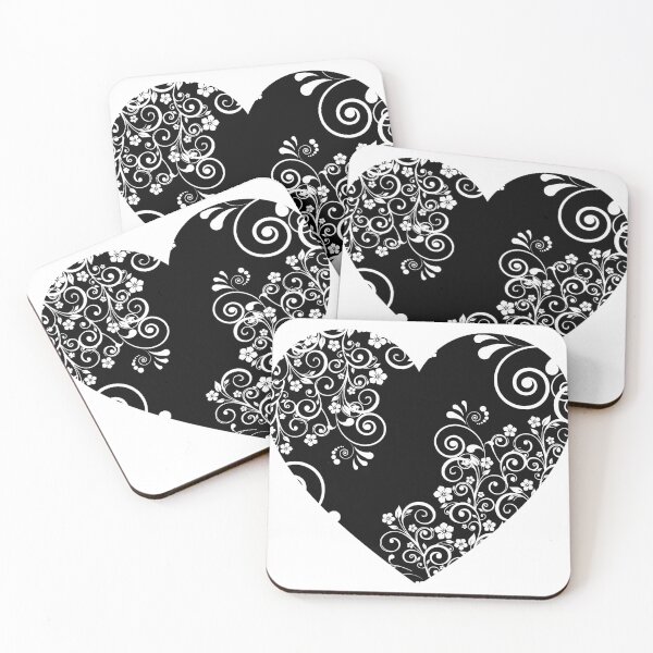 Item preview, Romantic black floral heart designed and sold by RaionKeiji.