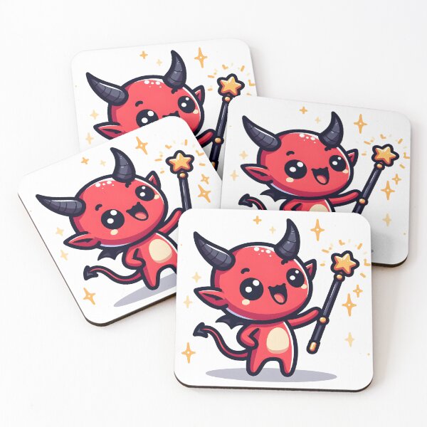 Item preview, Kawaii Chirpy Demon With Magic Wand designed and sold by CanvasCutie.