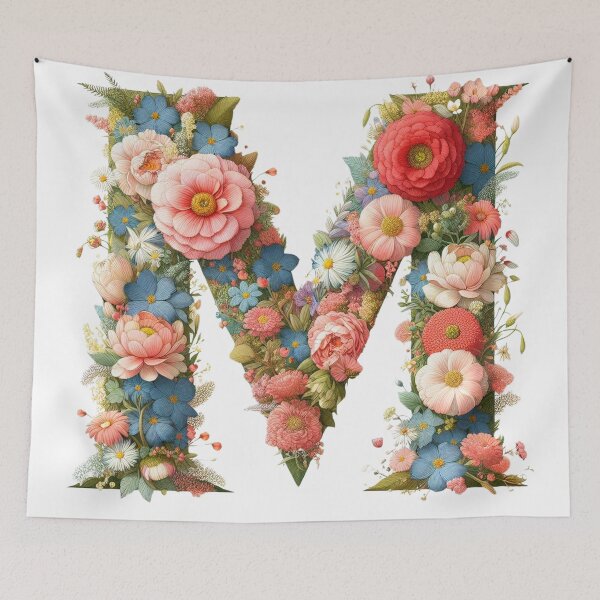Item preview, Letter “M” containing flowers designed and sold by yeekazar.