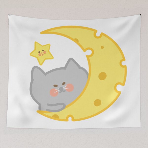 Item preview, cute sleepy gray cat designed and sold by My Stato.