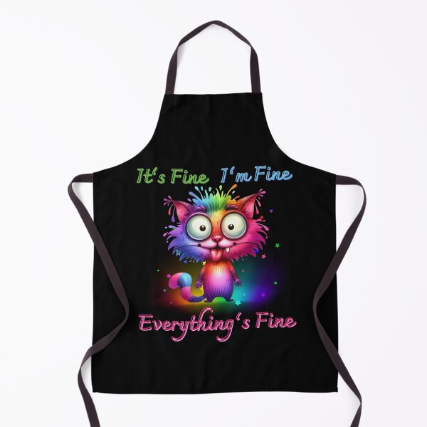 Item preview, Its Fine Im Fine Everythings Fine Funny rainbow colored Cat designed and sold by martindesignden.