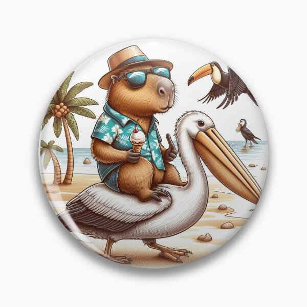 Item preview, Capy and Pelican-Tropical Island3 designed and sold by Capybara Art Lover.