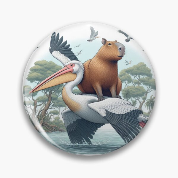 Item preview, Capy and Pelican-Tropical Island4 designed and sold by Capybara Art Lover.