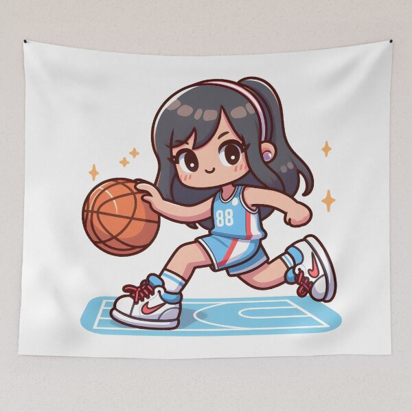 Item preview, Kawaii Athlete: Basketball Jersey And Sneakers designed and sold by CanvasCutie.