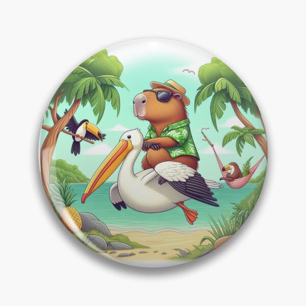 Item preview, Copy of Capy and Pelican-Tropical Island5 designed and sold by Capybara Art Lover.