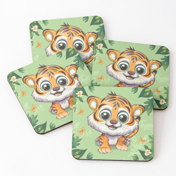 Item preview, Copy of Autumn Leaves and Cute Cheetah Cub Illustration designed and sold by PICbyFemke.