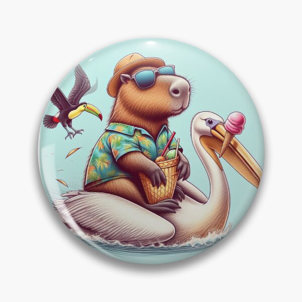 Item preview, Capy and Pelican-Tropical Island7 designed and sold by Capybara Art Lover.