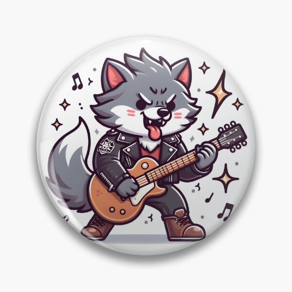 Item preview, Kawaii Energetic Werewolf With Wearing A Leather Jacket designed and sold by CanvasCutie.