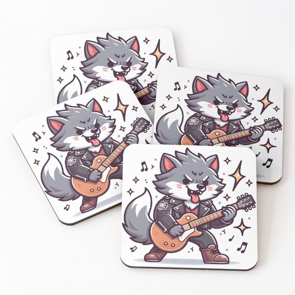 Item preview, Kawaii Energetic Werewolf With Wearing A Leather Jacket designed and sold by CanvasCutie.