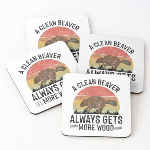 Item preview, A Clean Beaver Always Gets More Wood Grunge Vintage Sunset designed and sold by RR-Arts.