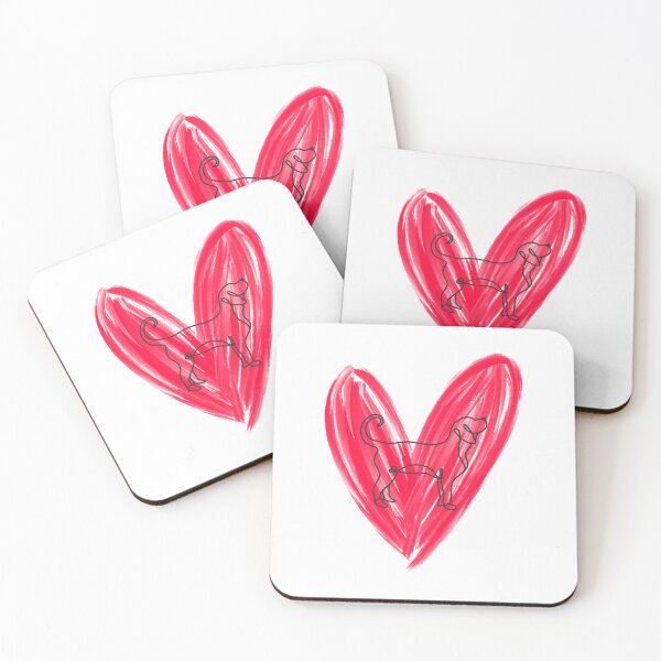 Item preview, Dog Line art silhouette Inside Heart  designed and sold by HappyNoireArt.
