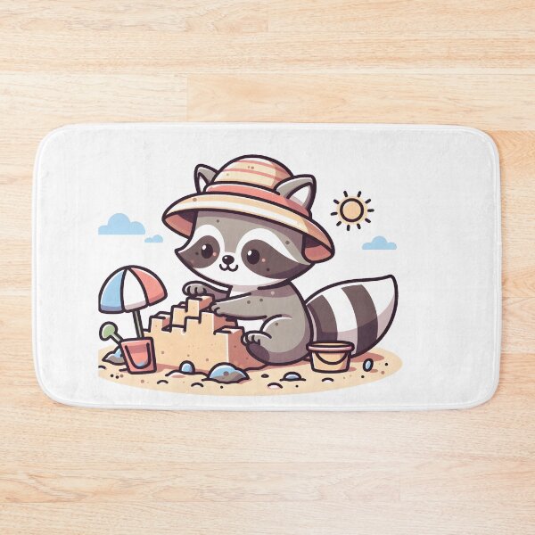 Item preview, Kawaii Raccoon With Sun Hat designed and sold by CanvasCutie.