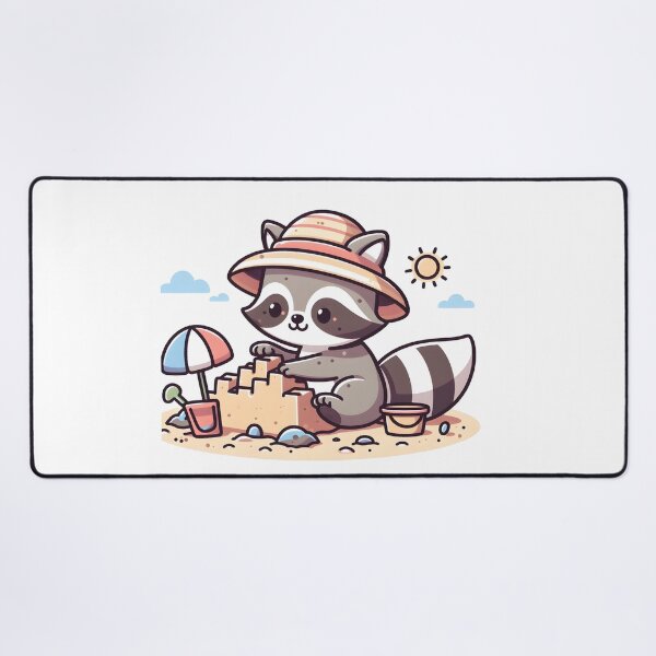 Item preview, Kawaii Raccoon With Sun Hat designed and sold by CanvasCutie.