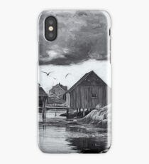 Peggys Cove in Black & White iPhone Case/Skin