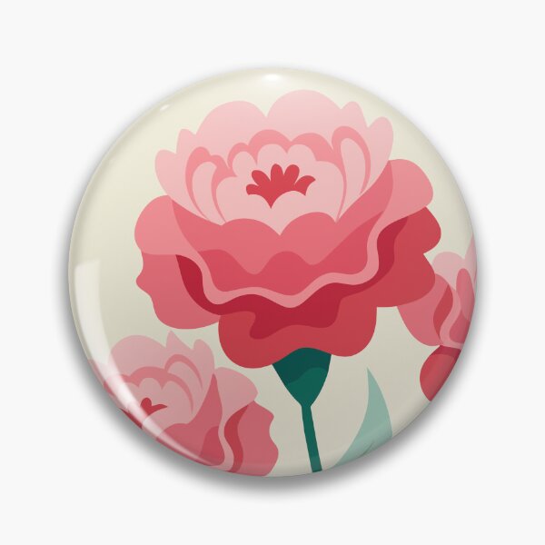 Item preview, Pink Carnations Retro Style Pink carnation flower bouquet designed and sold by patterncrow.