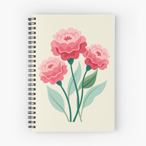 Item preview, Pink Carnations Retro Style Pink carnation flower bouquet designed and sold by patterncrow.