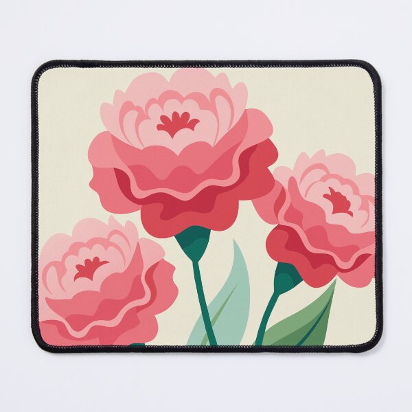 Item preview, Pink Carnations Retro Style Pink carnation flower bouquet designed and sold by patterncrow.