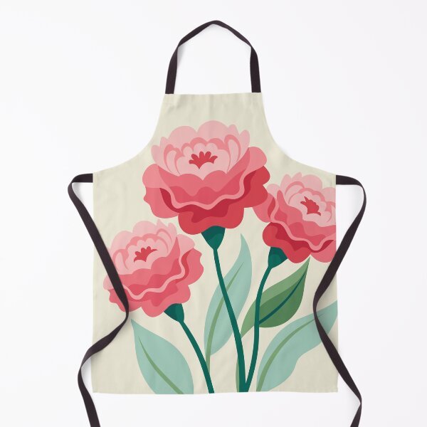 Item preview, Pink Carnations Retro Style Pink carnation flower bouquet designed and sold by patterncrow.
