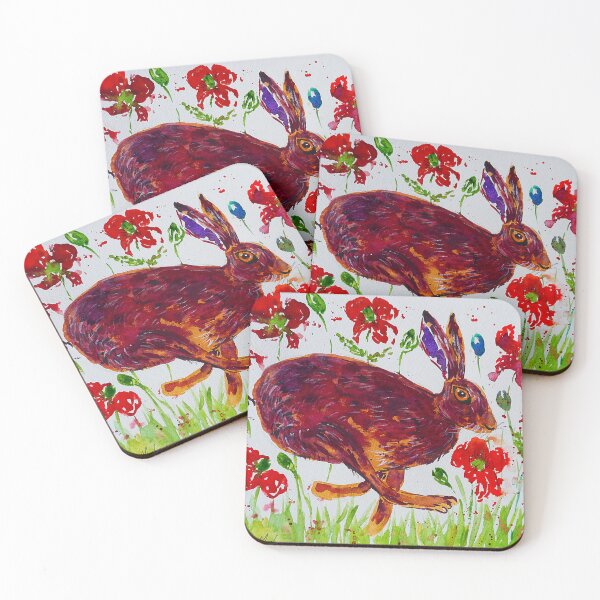 Item preview, Hare Leaping among Poppies  designed and sold by Casimirasart.