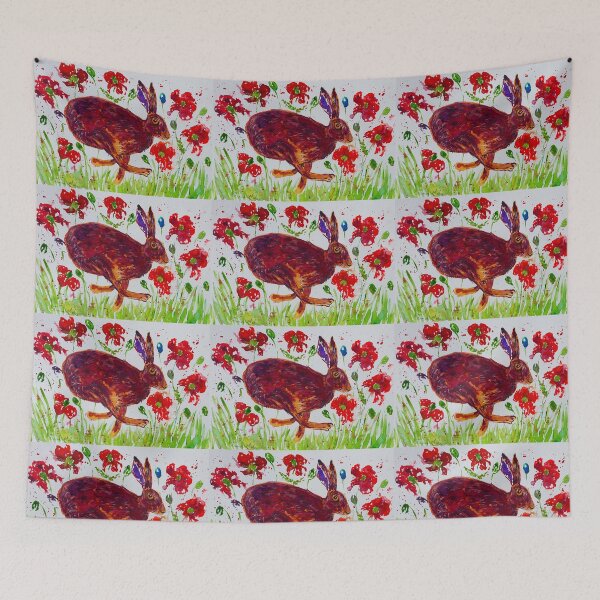 Item preview, Hare Leaping among Poppies  designed and sold by Casimirasart.