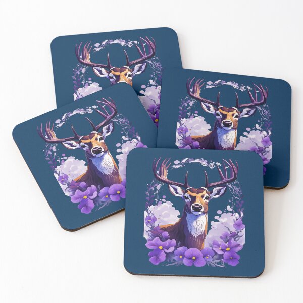 Item preview, Illinois Deer and Violet Violas Cut Out designed and sold by taiche.