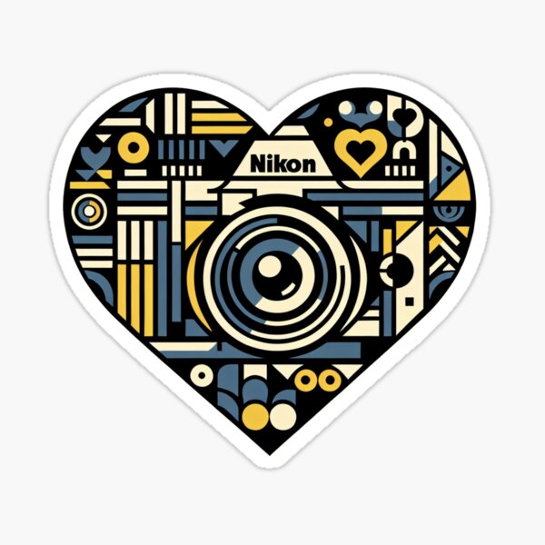 Aperçu de l'œuvre Coeur d'appareil photo Nikon créée et vendue par GoKawaiiGo.