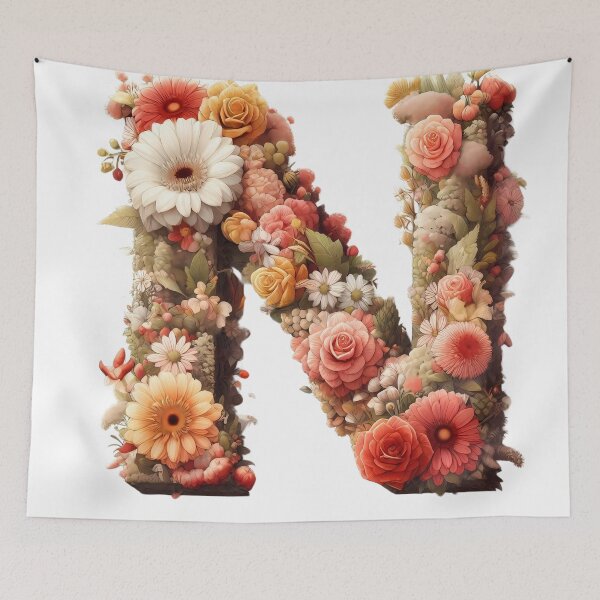 Item preview, Letter “N” containing flowers designed and sold by yeekazar.