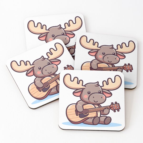 Item preview, Kawaii Moose With Guitar designed and sold by CanvasCutie.