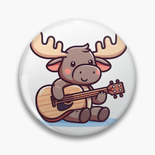 Item preview, Kawaii Moose With Guitar designed and sold by CanvasCutie.